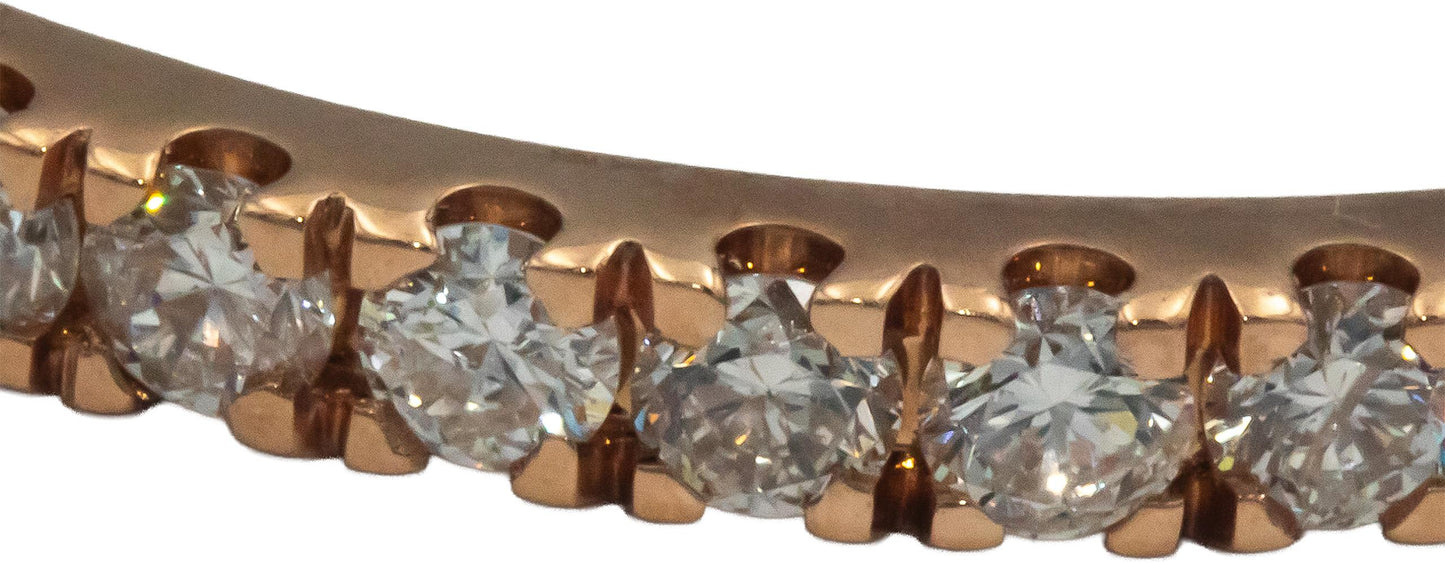 10k Rose Gold Round Cut Diamond Inside Out Hoop Earrings 5.0CT