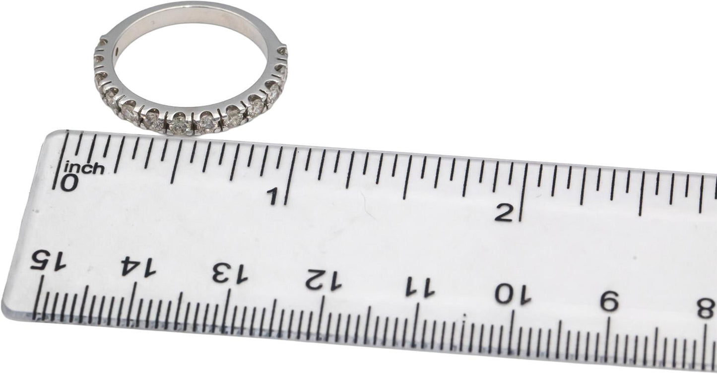 18k White Gold VS Round Diamond Half Eternity Band Ring 0.72CT Size 7