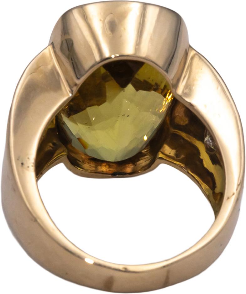 10k Yellow Gold 15.50CT Diamond and Citrine Jumbo Ring Size 6.25