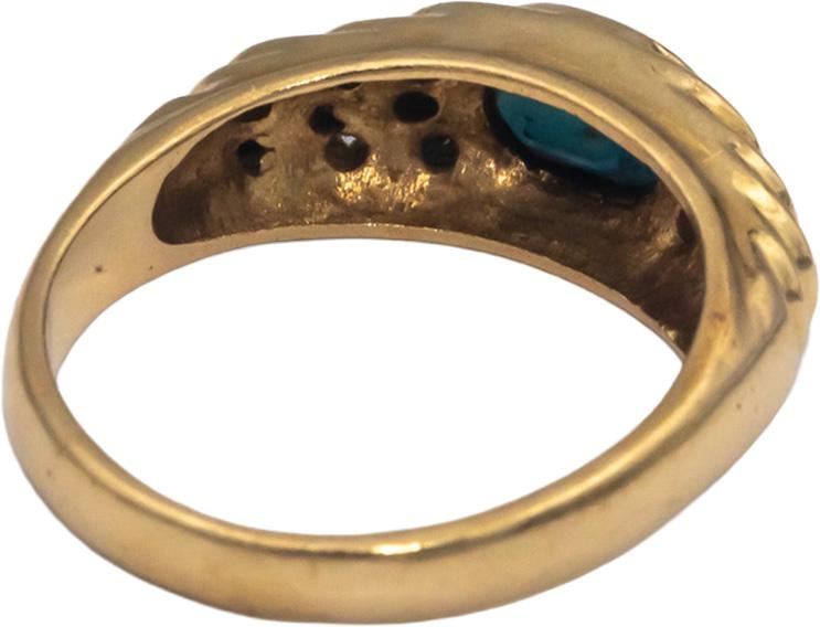 18k Yellow Gold 0.53CT Diamond and Sapphire Band Ring Size 5.75