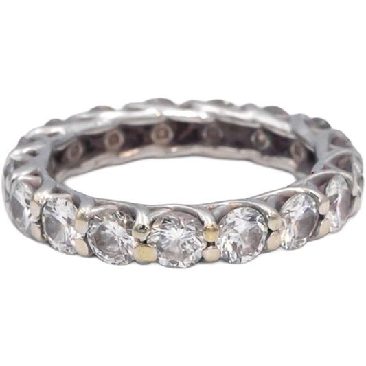 14k White Gold Round Diamond Eternity Band Ring 2.50CT Size 4.75