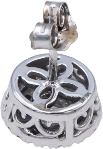Round Diamond 14k White Gold Halo Stud Earrings 1.0CT w/ 0.75CT Centers