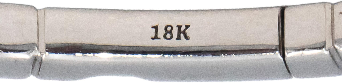 18k White Gold VS Round Diamond Semi-Flexible Bangle Bracelet 2.51CT