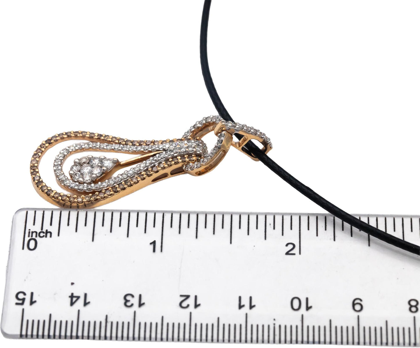 14k Rose Gold Round Diamond Cluster Pendant Necklace 1.50CTW