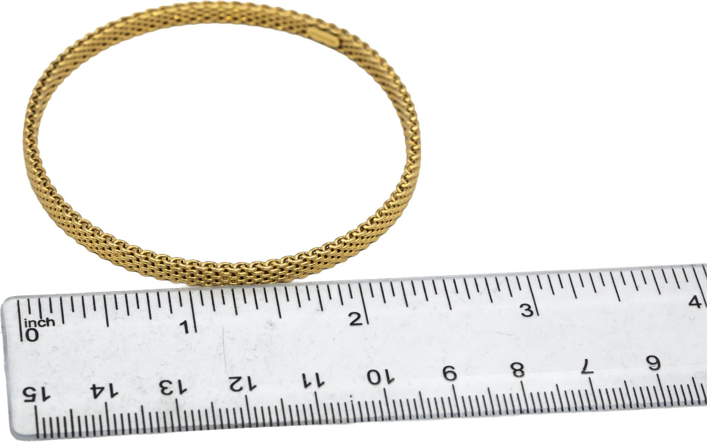 TIFFANY & CO. 18k Yellow Gold Somerset Mesh Bangle Bracelet