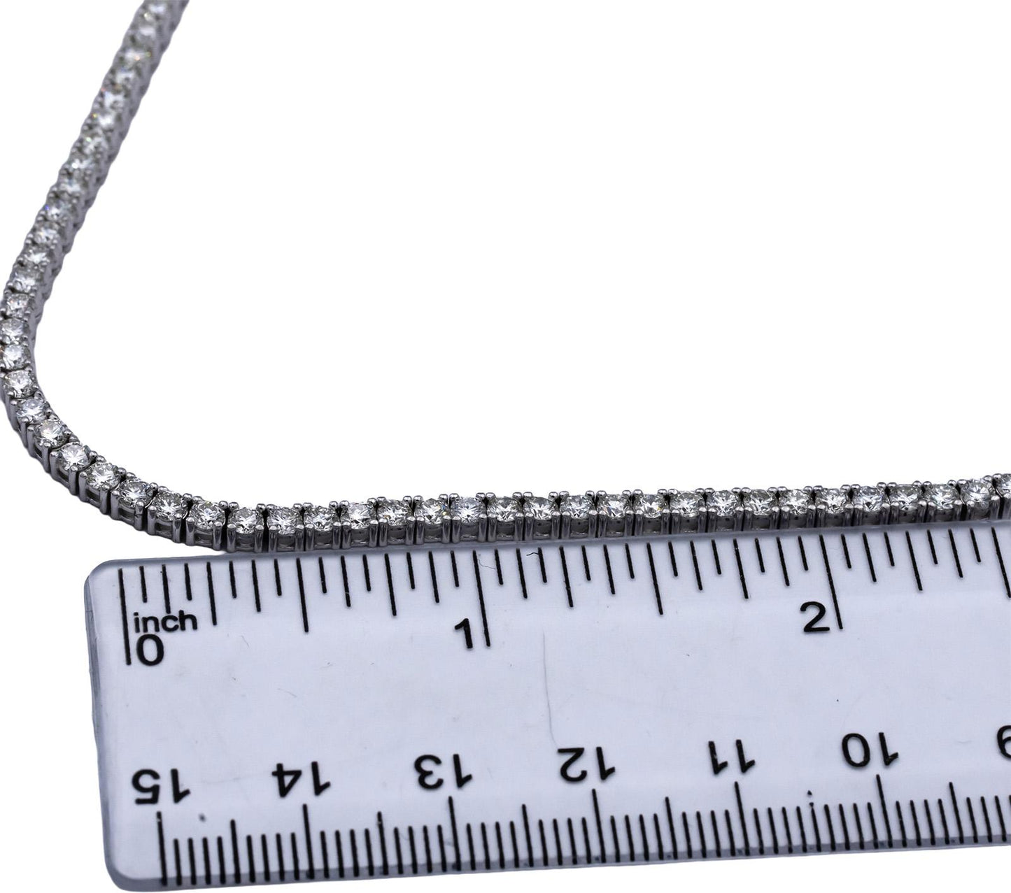 14k White Gold VS Round Diamond Tennis Necklace 11.48CT