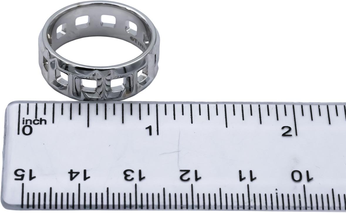 TIFFANY & CO. 18k White Gold Tiffany T True Narrow Band Ring Size 9