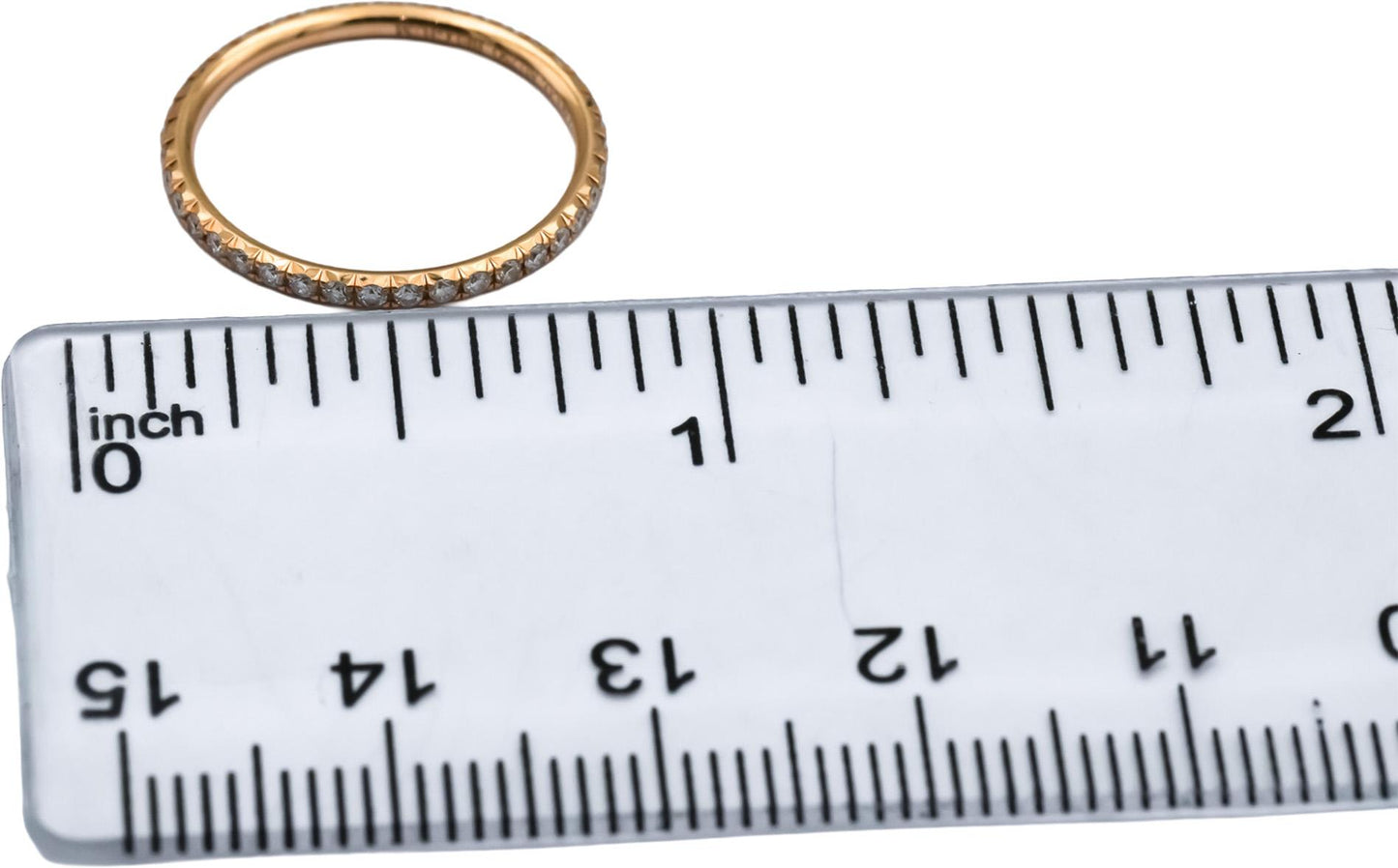 TIFFANY & CO. 18k Yellow Gold Round Diamond Eternity Band Ring 0.40CT Size 4.5