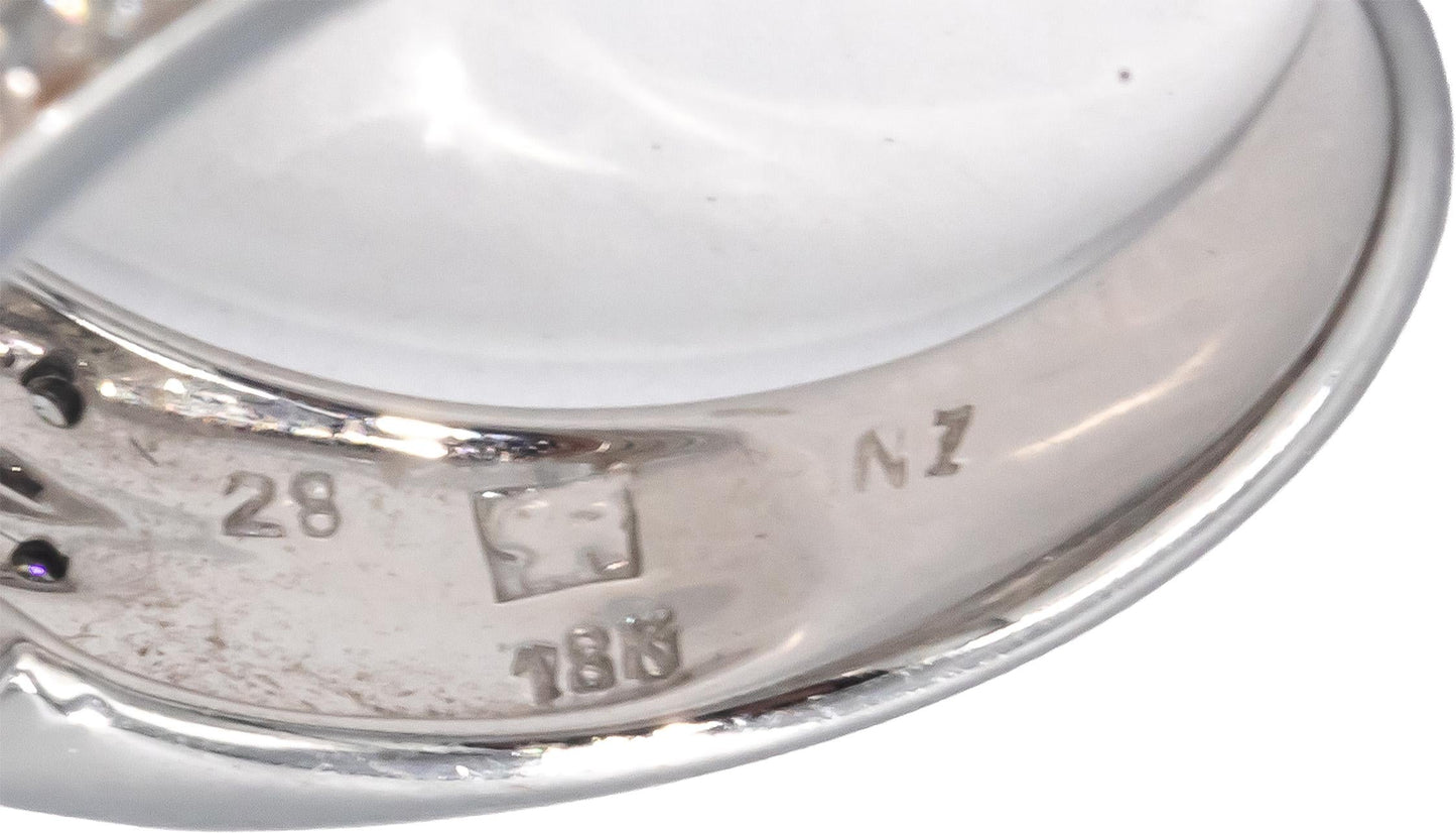 KALATI 18k White Gold 0.50CT Diamond Multi-Band Crossover Style Ring Size 8.5