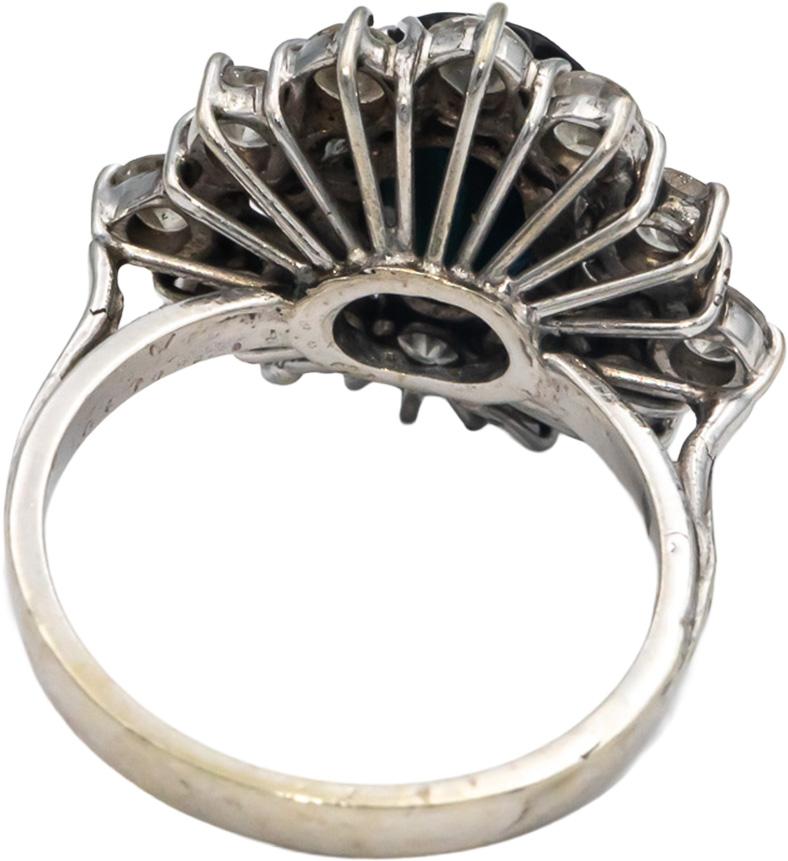 18k White Gold 2.60CT VS Diamond and Sapphire Cocktail Ring Size 6.75