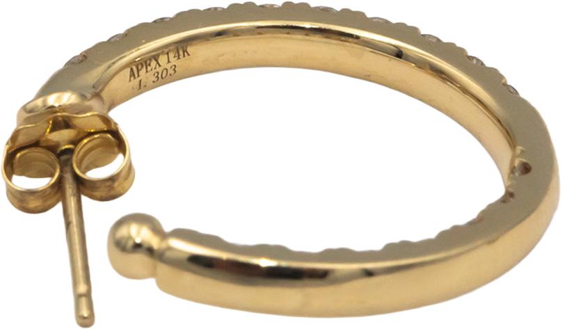 14k Yellow Gold Diamond Inside Out Hoop Earrings 1.33CT