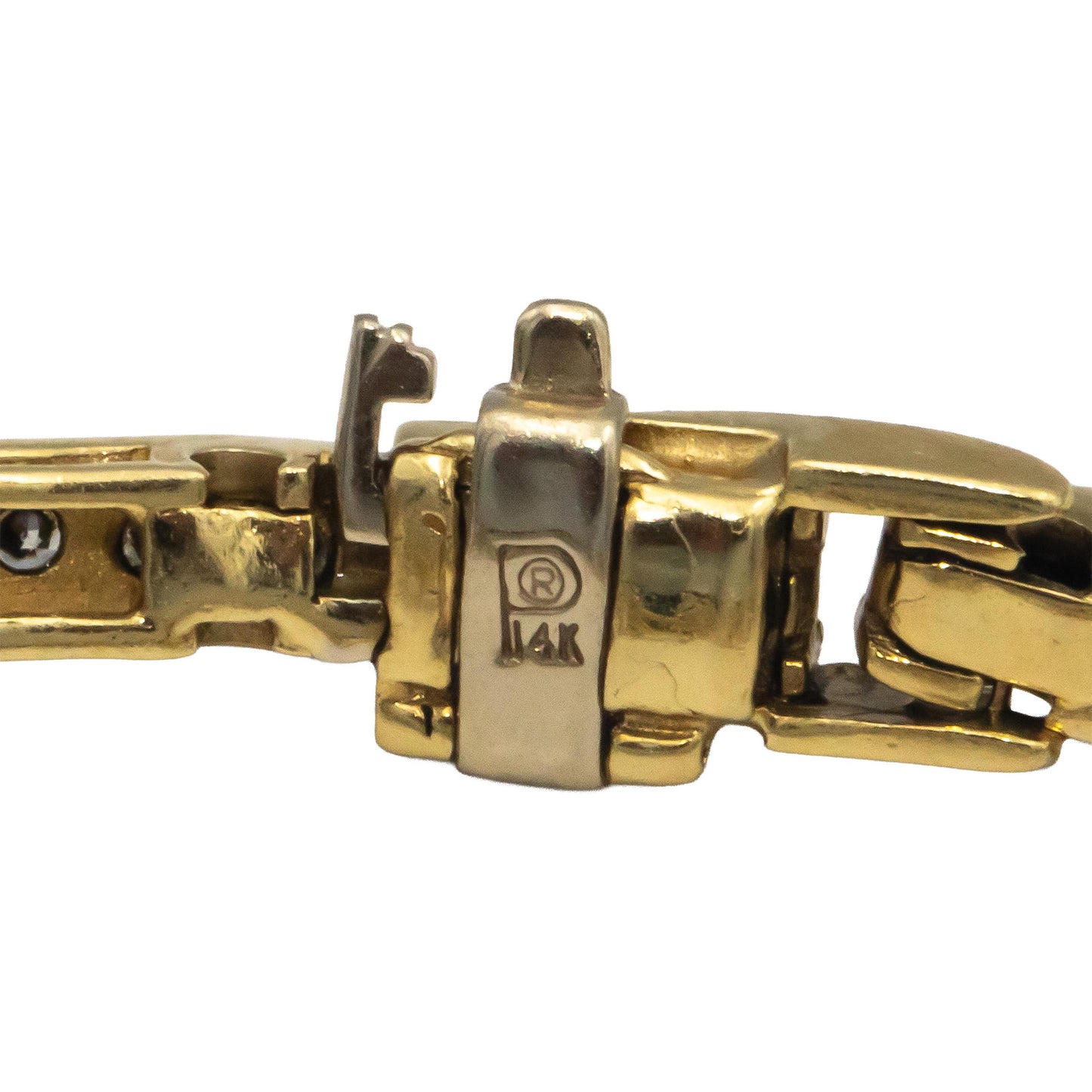 14k Yellow Gold 2.50CT VS Diamond and Ruby Fancy Link Bracelet