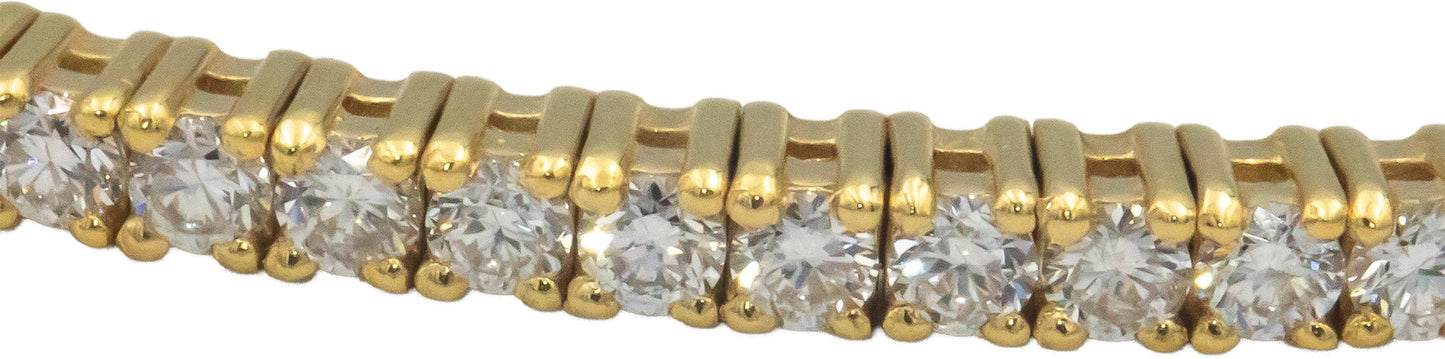 14k Gold 1.0CT VS Lab Grown Round Cut Diamond Semi-Flexible Bangle Bracelet