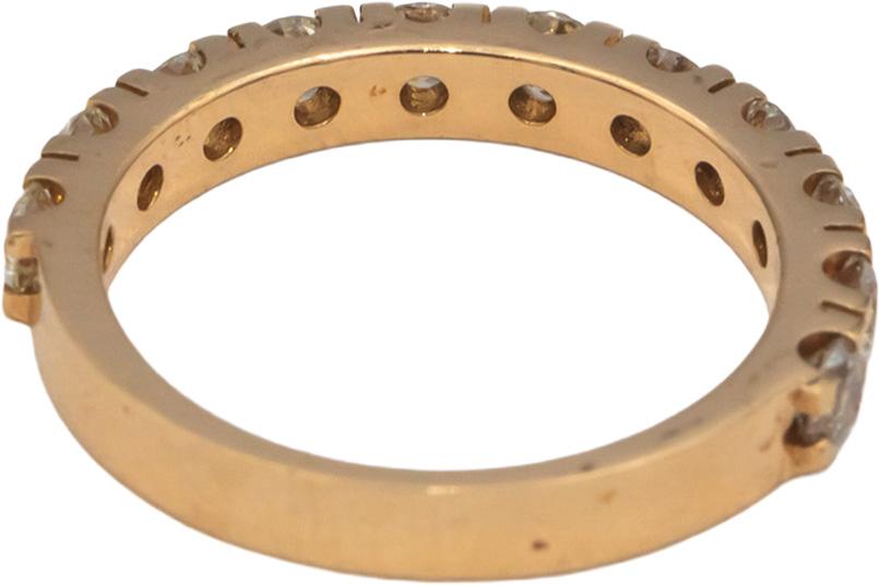 18k Rose Gold 1.08CT Round Cut Diamond Half Eternity Band Ring Size 6.5