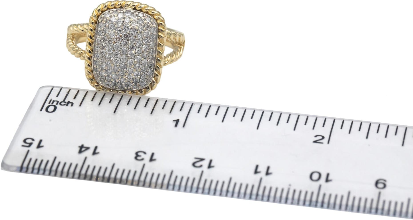 EFFY D'ORO COLLECTION 14k Yellow Gold 0.75CT Cluster Ring Size 6.75