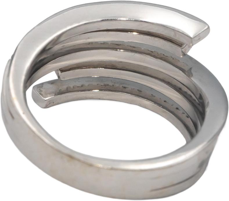 18k White Gold Jewelry 0.13CT Round Cut Diamond Spiral Ring Size 7