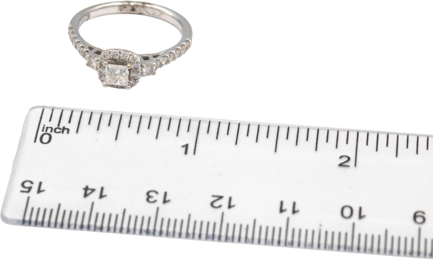 GSI 14k White Gold 0.75CT The Leo Princess Diamond Engagement Ring Size 7