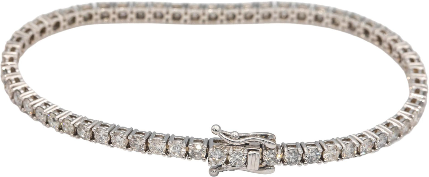 14k White Gold Jewelry 4.70CT Round Cut Prong Set Diamond Tennis Bracelet
