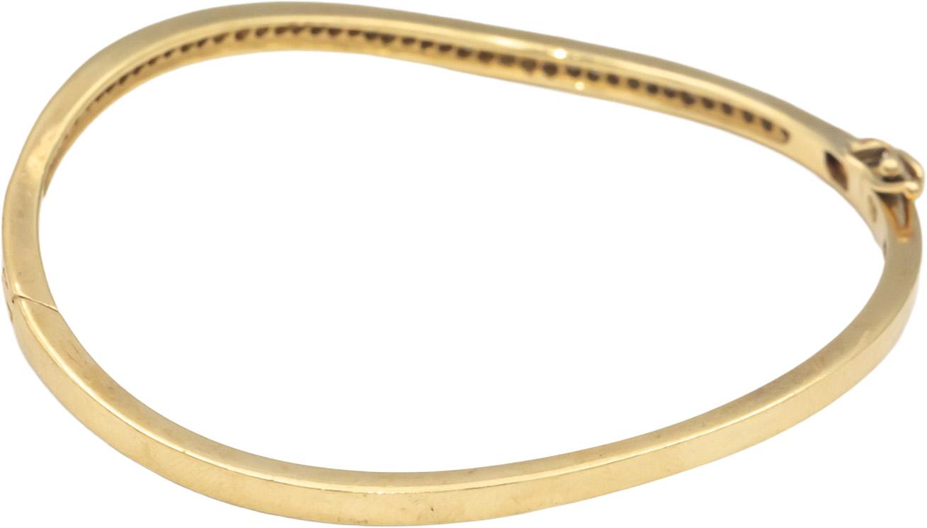 14k Yellow Gold 0.75CT Round Cut Channel Set Diamond Bangle Bracelet