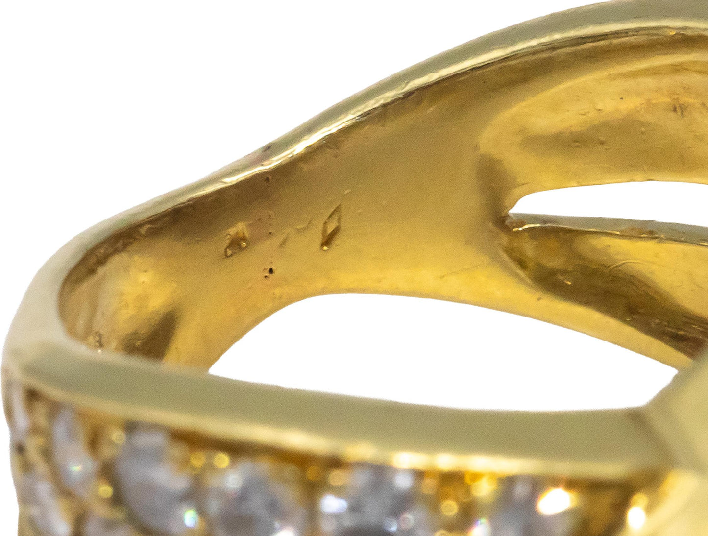 18k Yellow Gold Baguette & Round VS Diamond Crossover Ring 2.50CT Size 5.75