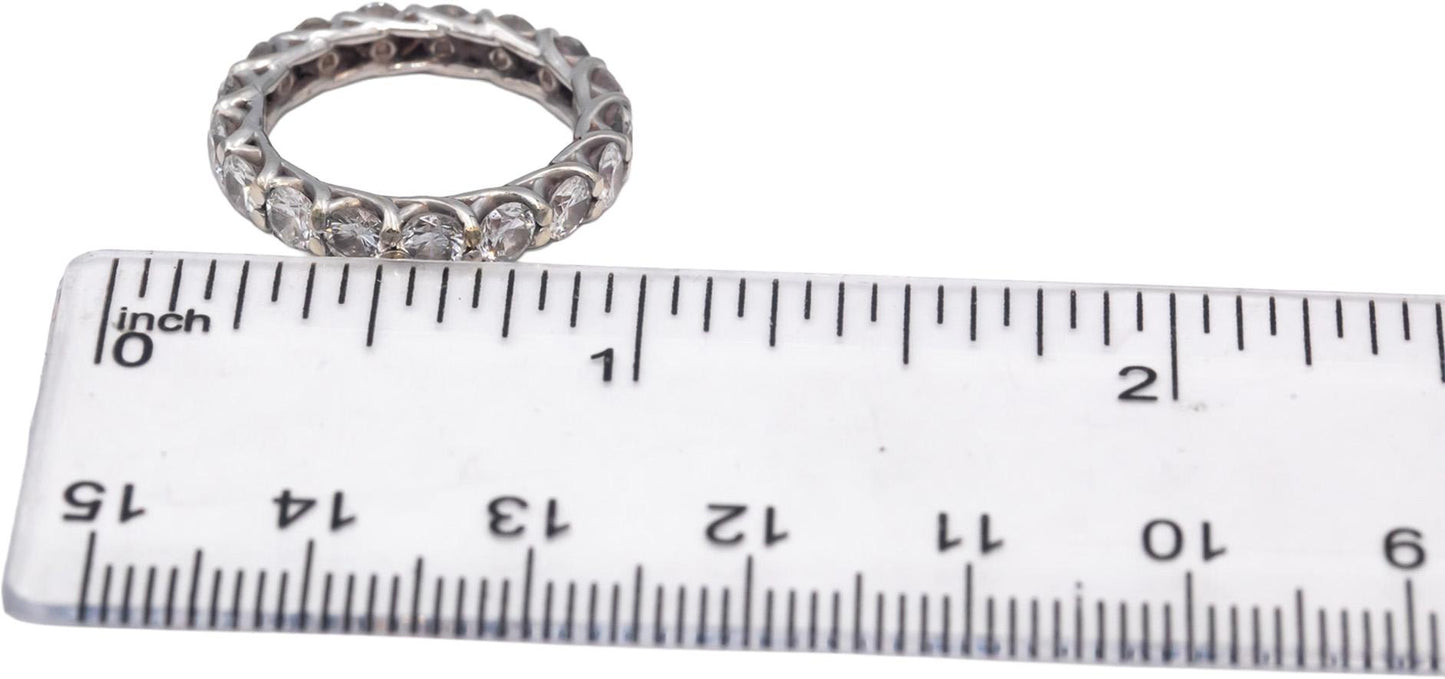 14k White Gold Round Diamond Eternity Band Ring 2.50CT Size 4.75