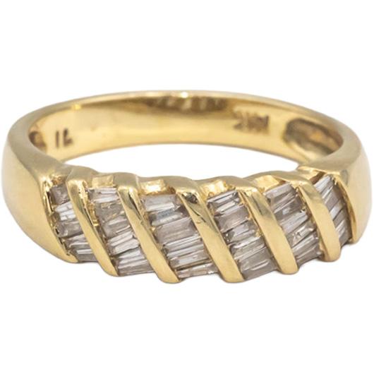 14k Yellow Gold Baguette Cut Channel Set Diamond Band Ring 0.50CT Size 7
