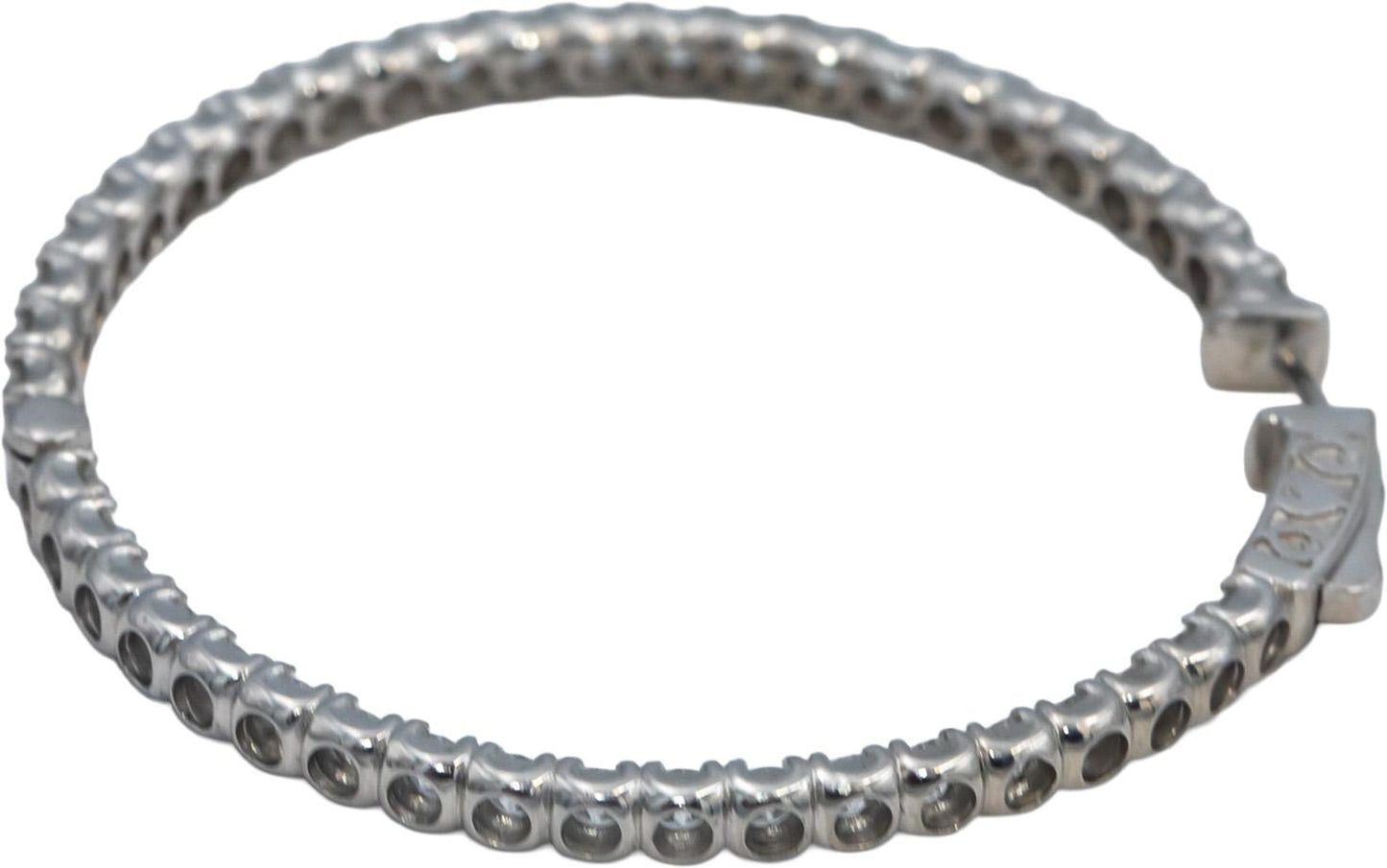 18k White Gold Round Diamond Inside Out Oval Hoop Earrings 11.55CT