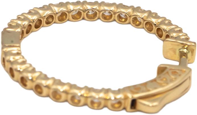 14k Yellow Gold VS Round Diamond Inside Out Circle Hoop Earrings 1.34CT