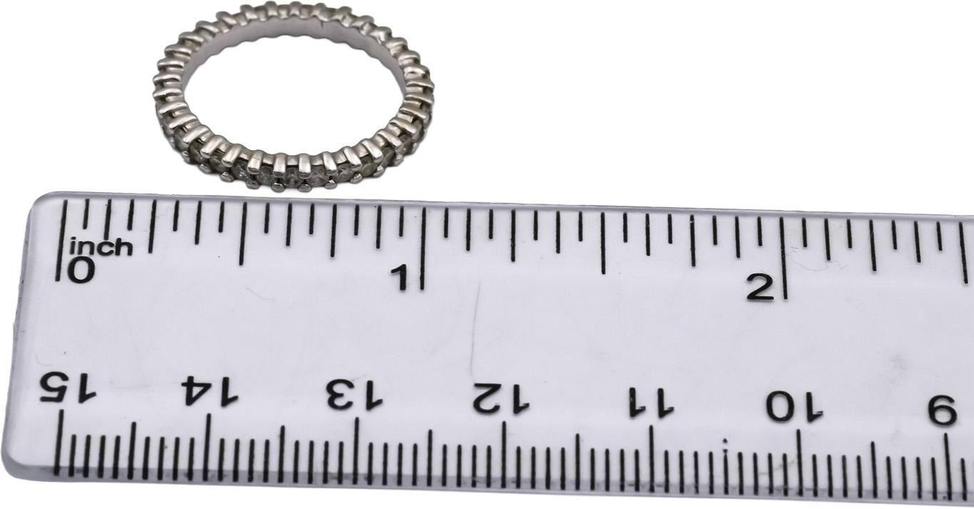14k White Gold Round Diamond Eternity Band Ring 0.66CT Size 5.5