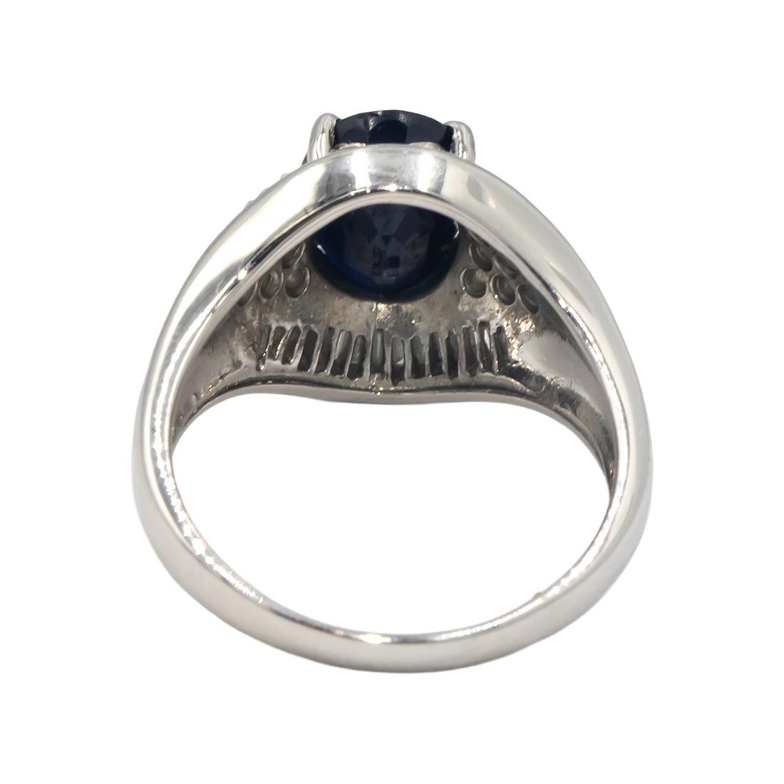 Platinum 3.20CT Diamond and Sapphire Cocktail Ring Size 6.25