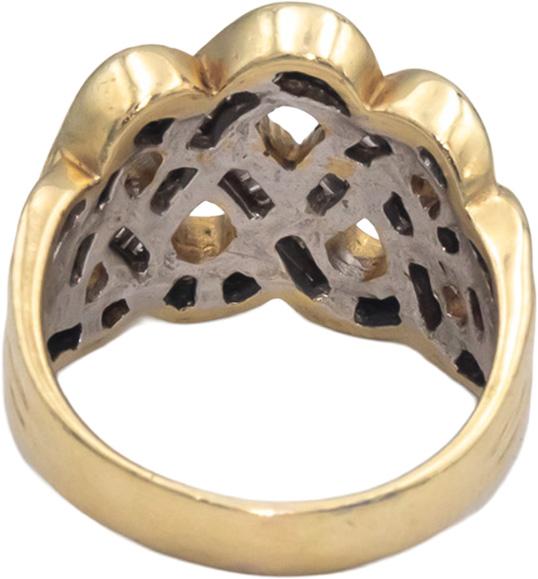 14k Yellow Gold 1.0CT Baguette Cut Woven Style Ring Size 7