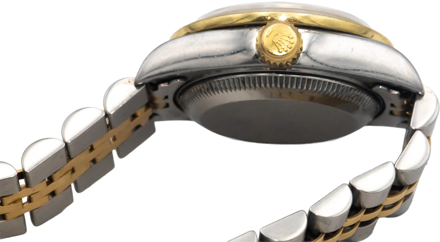 Rolex 79173 18k Gold Stainless Steel Datejust Ladies Watch .75CT Diamond Bezel