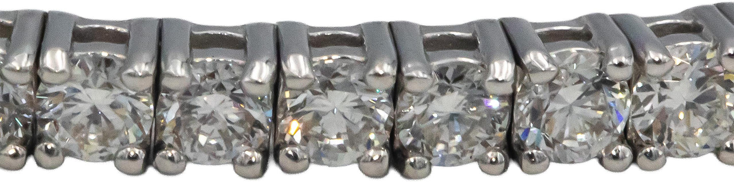 14k White Gold 1.70CT Round Cut Lab Grown Diamond Semi-Flexible Bangle Bracelet