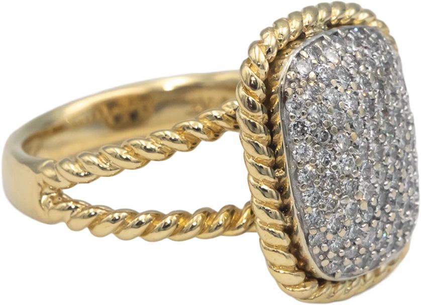 EFFY D'ORO COLLECTION 14k Yellow Gold 0.75CT Cluster Ring Size 6.75