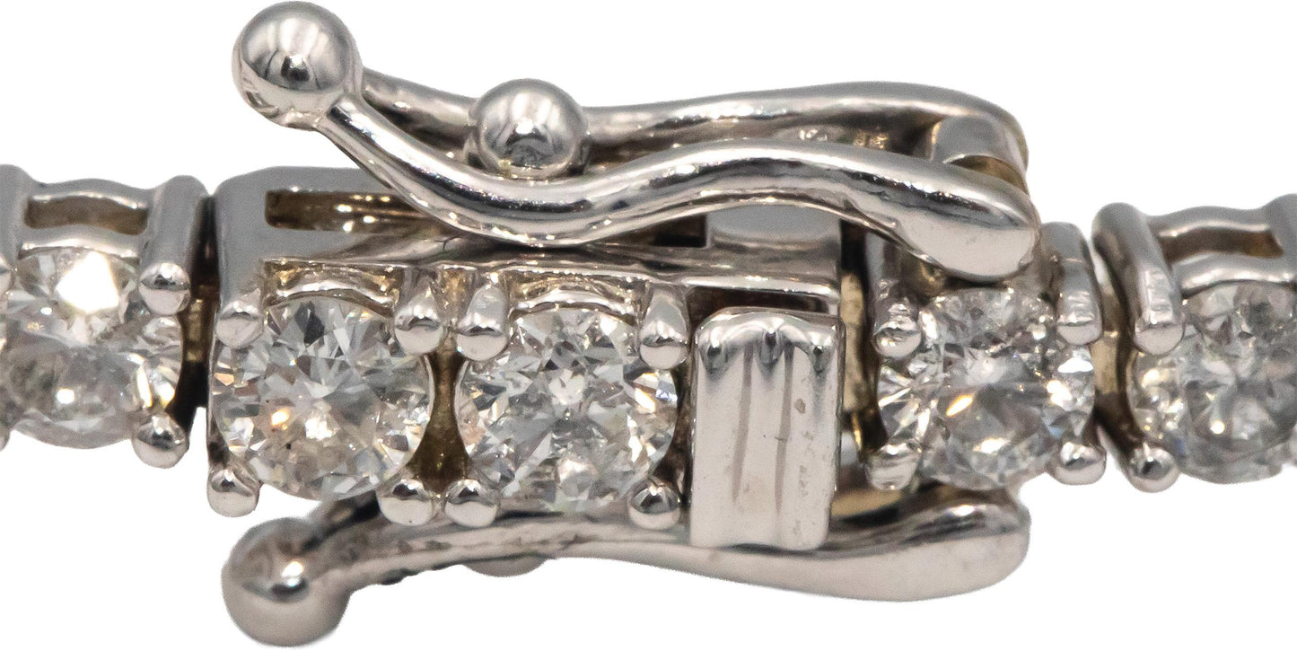 14k White Gold Jewelry 4.70CT Round Cut Prong Set Diamond Tennis Bracelet