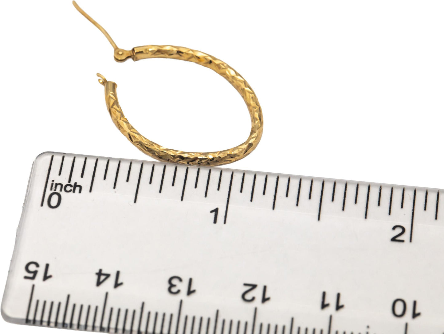 10k Yellow Gold Jewelry Textured Oval Hoop Earrings