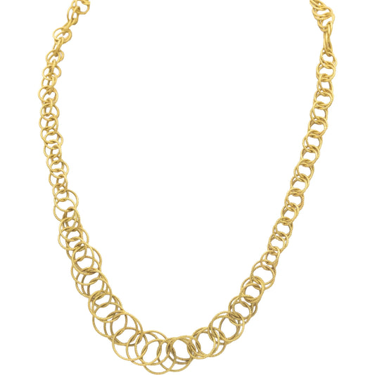 BUCCELLATI 18k Yellow Gold Jewelry Graduating Width Hawaii Necklace Chain