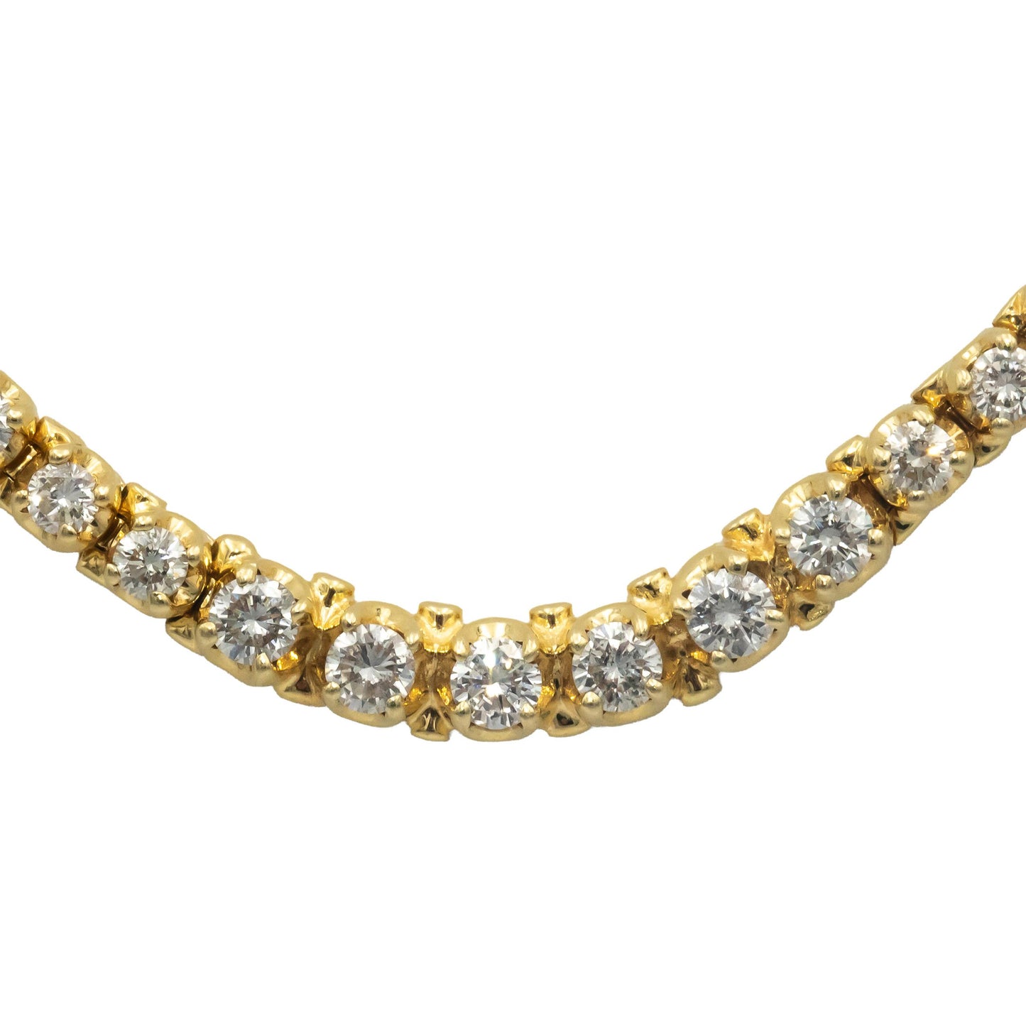 14k Yellow Gold Jewelry Round Cut Diamond Tennis Necklace 6.0CT