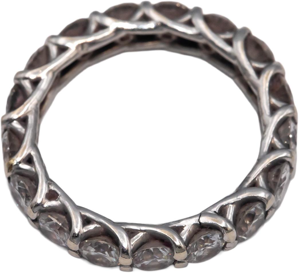 14k White Gold Round Diamond Eternity Band Ring 2.50CT Size 4.75