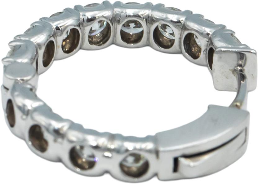 14k White Gold Round Diamond Inside Out Circle Hoop Earrings 7.50CT