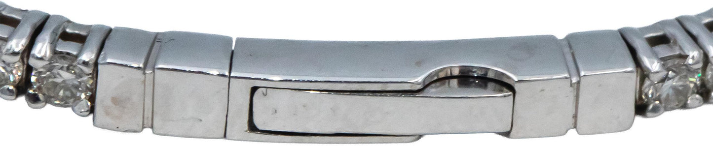 18k White Gold Jewelry VS Round Diamond Flexible Bangle Bracelet 2.33CT