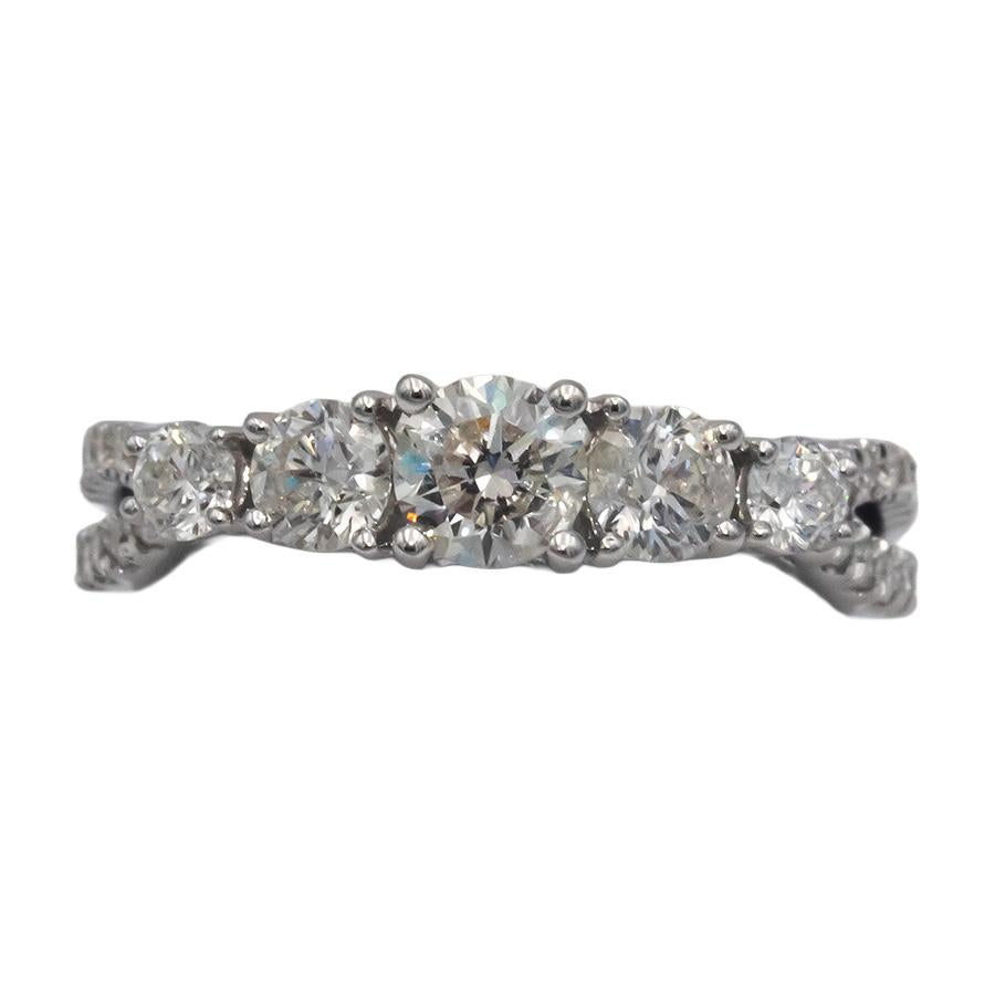 14k White Gold 1.25CT Round Cut Diamond Ring Size 7