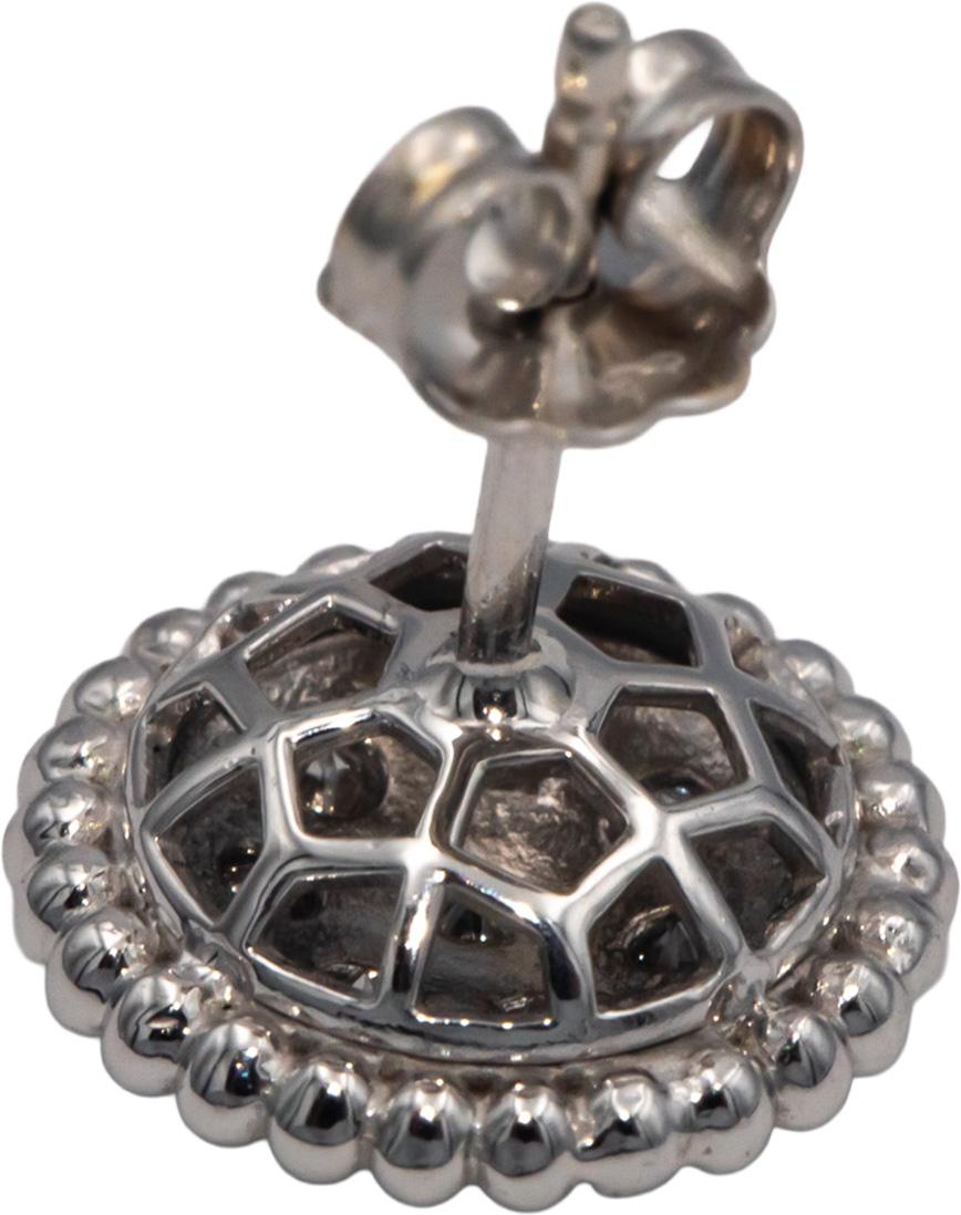 14k White Gold VS Diamond Round Cluster Stud Earrings 0.50CT