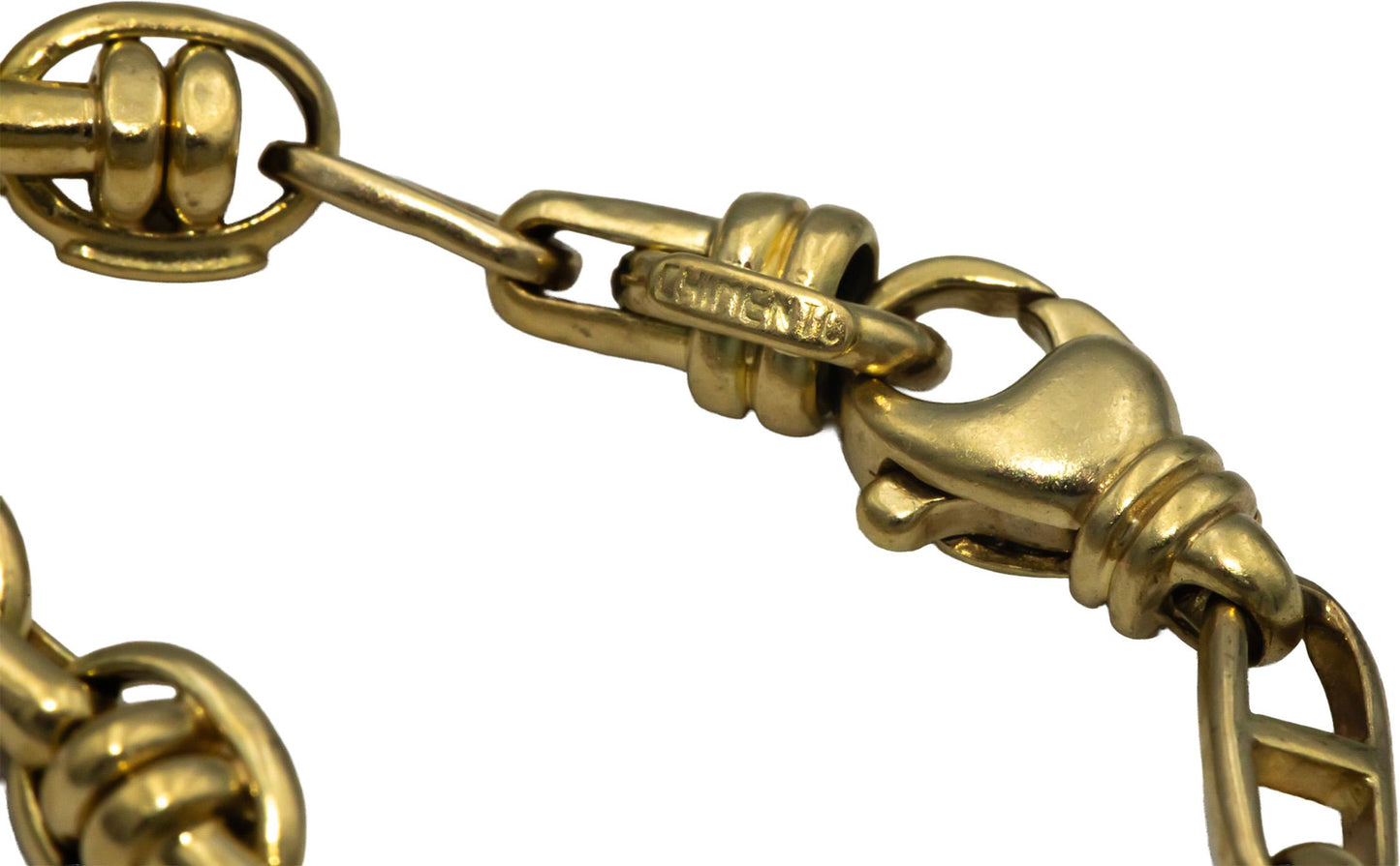 CHIMENTO Designer 18k Yellow Gold Fancy Anchor Link Chain Bracelet