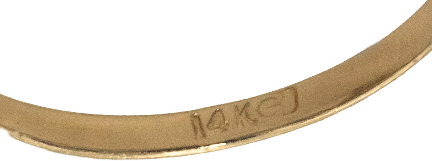 14k Yellow Gold Round Diamond Open Heart Ring 0.25CT Size 7