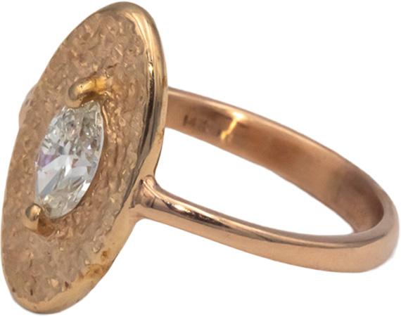 14k Yellow Gold 0.50CT Marquise Cut Diamond Solitaire Ring Size 6