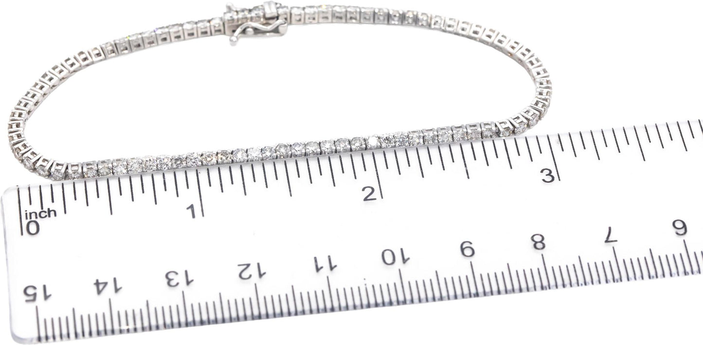14k White Gold Jewelry Round Diamond Tennis Bracelet 2.80CT