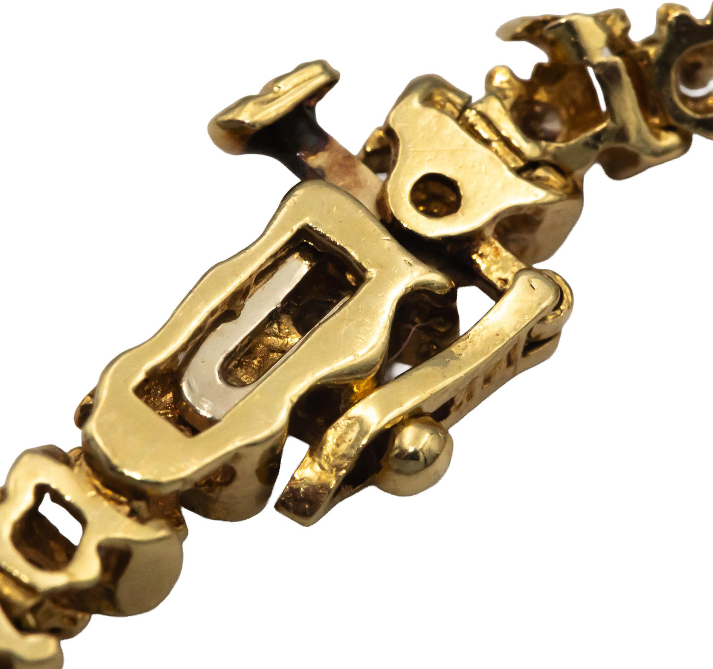 14k Yellow Gold Round Diamond "S" Link Tennis Bracelet 1.50CT