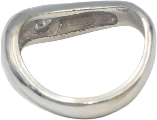 14k White Gold 0.20CT Marquise Cut Diamond Solitaire Wavy Band Ring Size 5