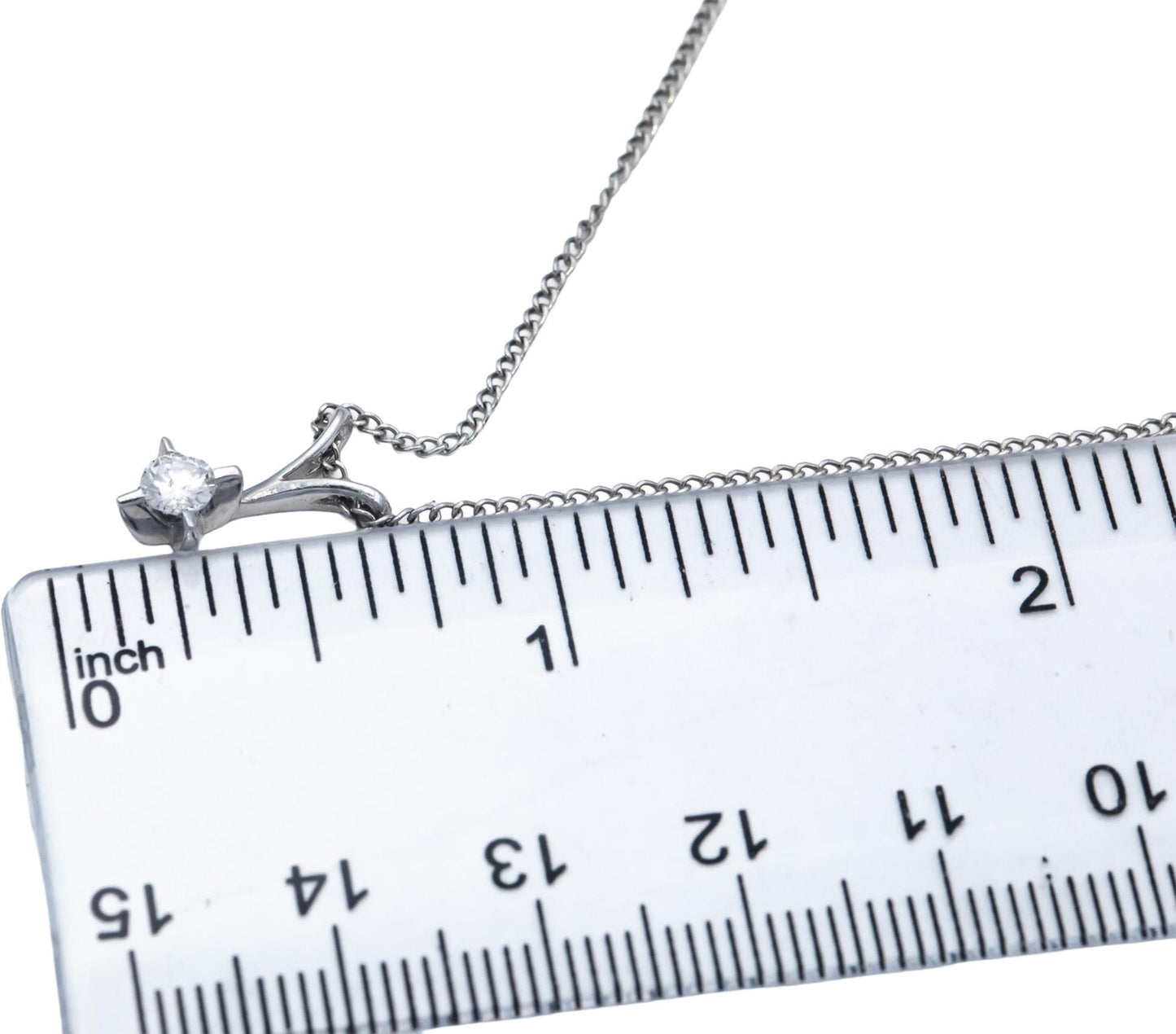 14k White Gold Jewelry 0.20CT Round Cut Diamond Solitaire Pendant Necklace Chain